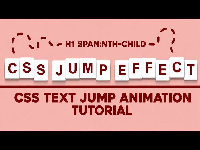 Pure HTML & CSS Text Jump Tutorial. #css #webdevelopment #csseffects #frontend #htmlcss #animation 