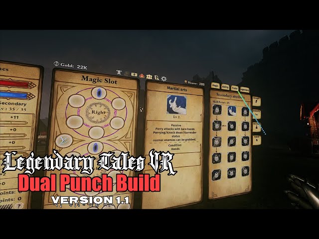 Dual Wield Punch Build with skills explanation for Legendary Tales on PSVR2 (Version 1.1)