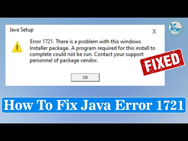 ✅ How to Fix Java Error 1721 on Windows 11/10