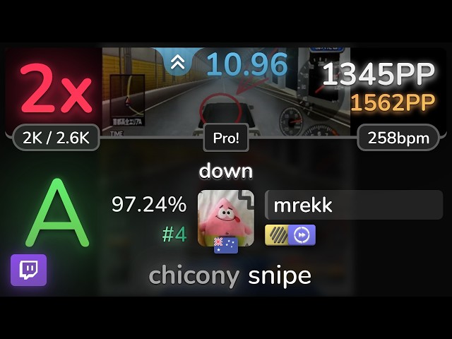 🔴11⭐mrekk | yax03 - down [Pro!] +HDDT 97.24% #4 | 2❌ 1345pp - osu!