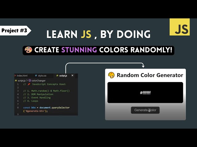 JavaScript Project #3 -  Random Color Generator 🎨| Beginner DOM Project