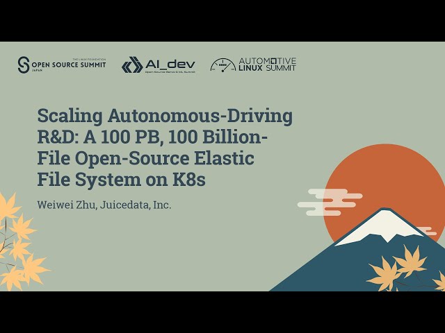 Scaling Autonomous-Driving R&D: A 100 PB, 100 Billion-File Open-Source Elastic File... Weiwei Zhu