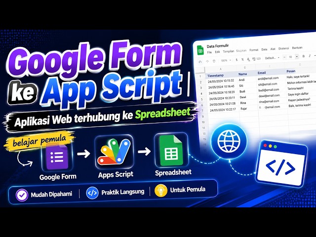 Google Forms to Apps Script | Web App connected to Spreadsheet | Beginner Tutorial