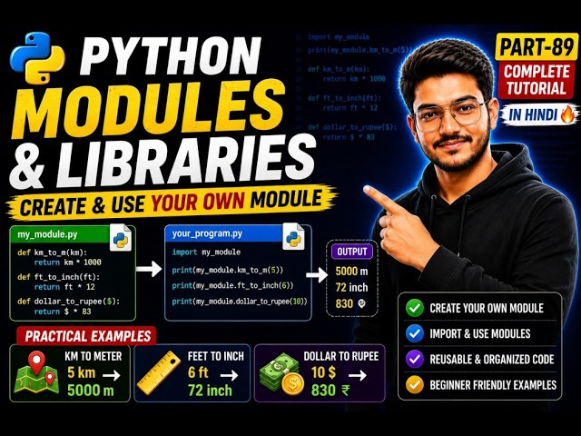 How to Create Your Own Python Module 🚀 Complete Tutorial in Hindi | Part-89
