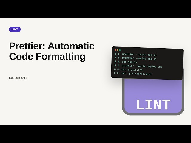 Linting & Code Quality - Web development basic Series: Prettier: Automatic Code Formatting