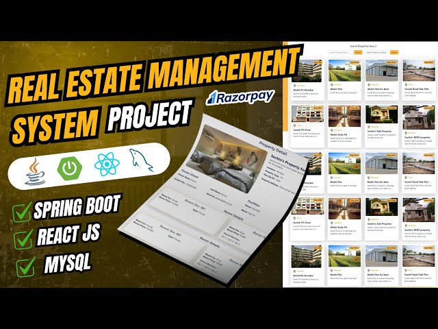 Real Estate Management System Project | Spring Boot, React JS, MySQL | Full Stack Final Year Project