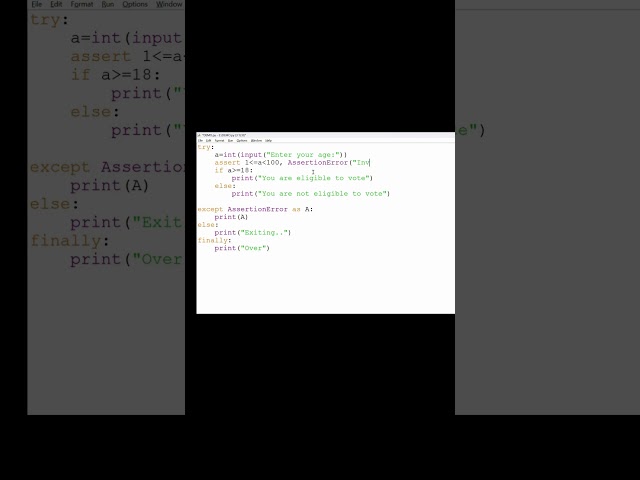 Use of assert Keyword in Exception Handling in Python. Watch full Video👆🏻