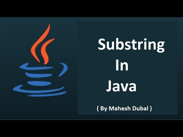 Substring in Java