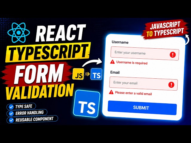 React TypeScript Telugu 🚀 | Convert Reusable Input + Form Validation from JavaScript to TypeScript 🔥
