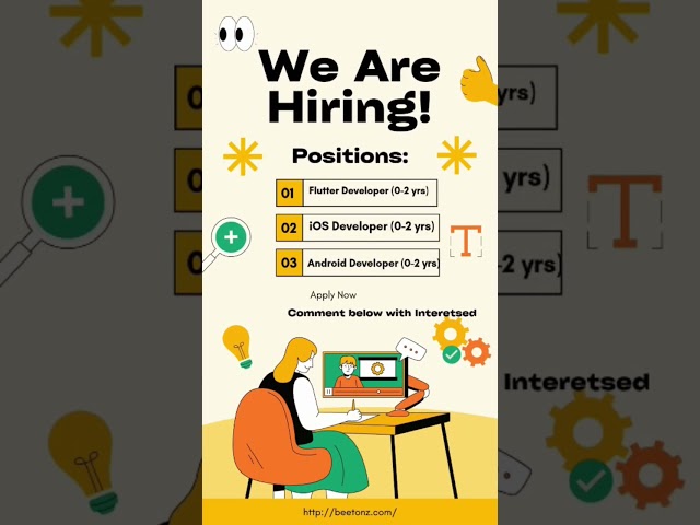 🌟Beetonz Infotech Hiring in Surat Flutter ,iOS & Android Developer jobs 0-2 years #itjobs #short