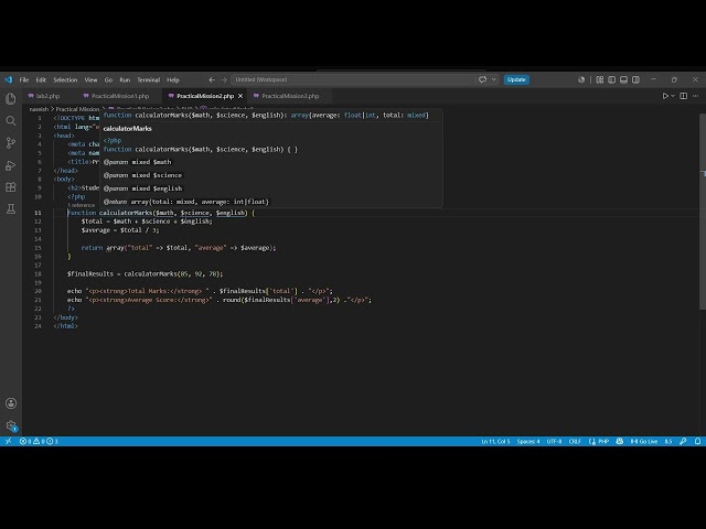 Practical Mission 2 | The Function Machine | Visual Studio Code