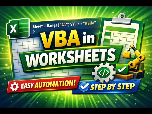 VBA in Worksheets – Complete Excel Tutorial#automation.lover