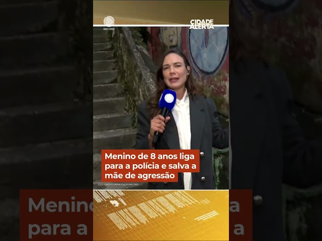 Menino de 8 anos liga para a polícia e salva a mãe de agressão | #CidadeAlerta #Shorts