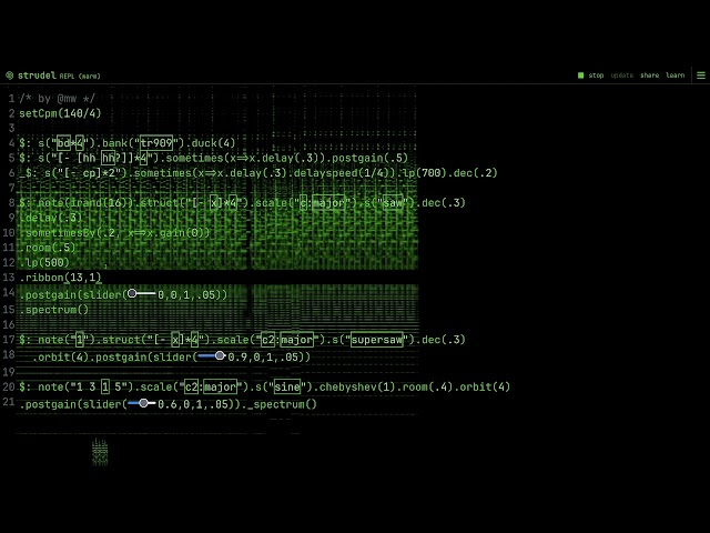 vibe coding session #11 - techno Strudel REPL live coding