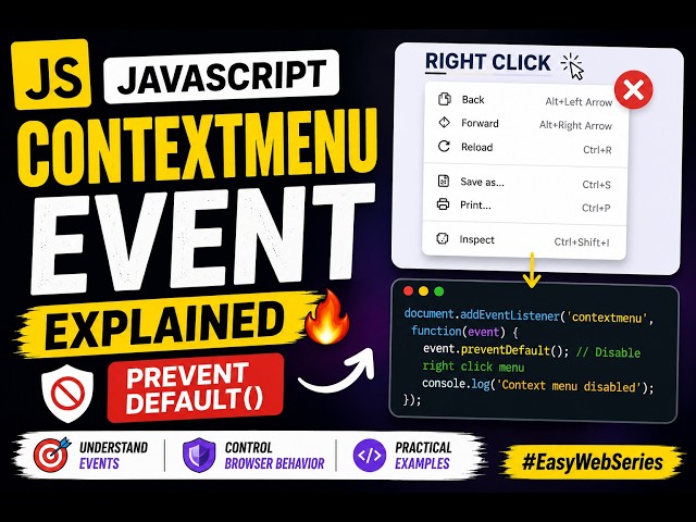 JavaScript contextmenu Event Explained 🔥 | preventDefault() in Action #EasyWebSeries