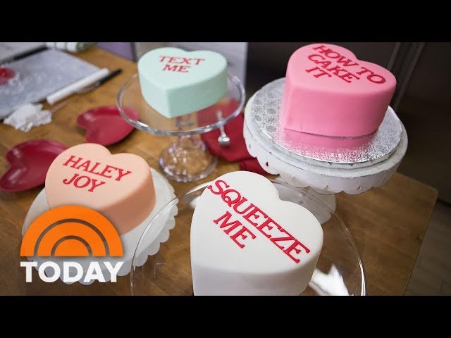 'How To Cake It' By Yolanda Gampp Makes Conversation Heart Cakes For Valentine’s Day | TODAY