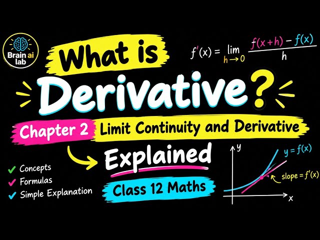 What is Derivative? Chapter 2 Limit Continuity and Derivative Explained | Class 12 Maths
