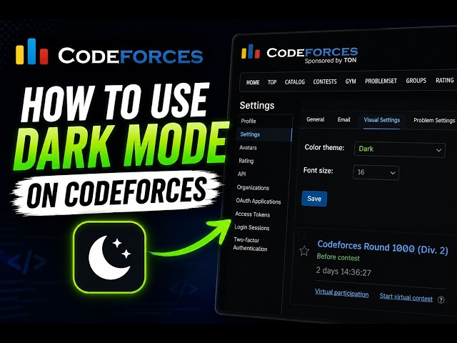 How to use dark mode on codeforces
