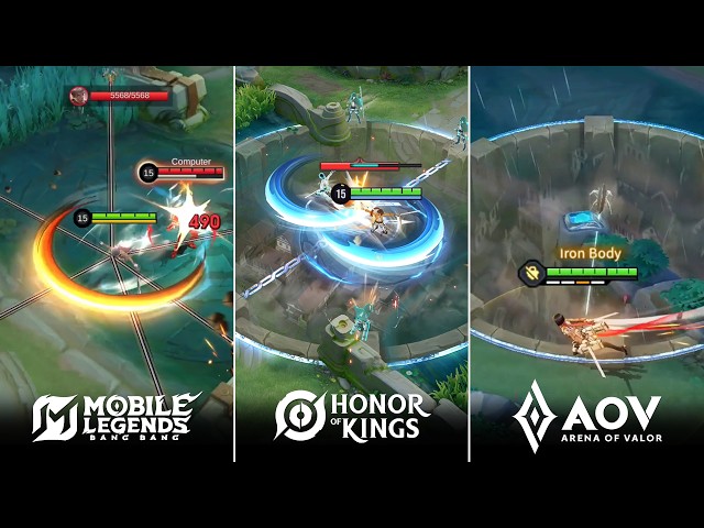Mikasa (MLBB) VS Mikasa (HOK) VS Mikasa (AOV) : Skin Effects Comparison l Fanny, Jing, Aoi