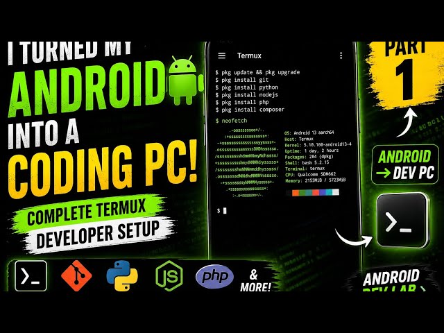 I Turned My Android Phone Into a Coding PC! 🔥 Complete Termux Developer Setup
