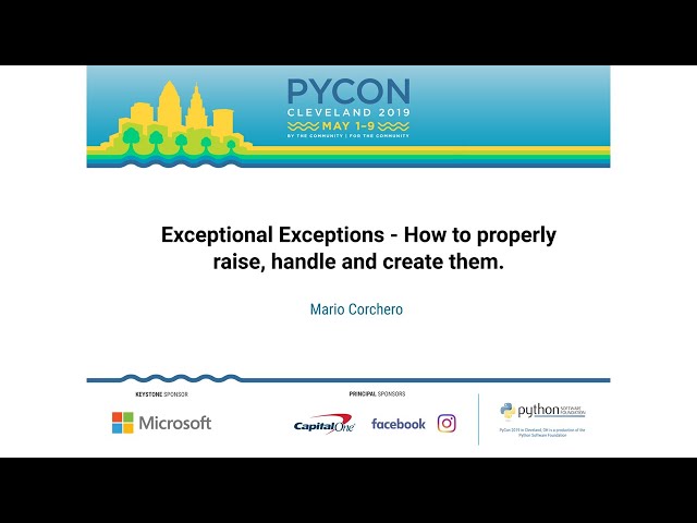 Mario Corchero - Exceptional Exceptions - How to properly raise, handle and create them.
