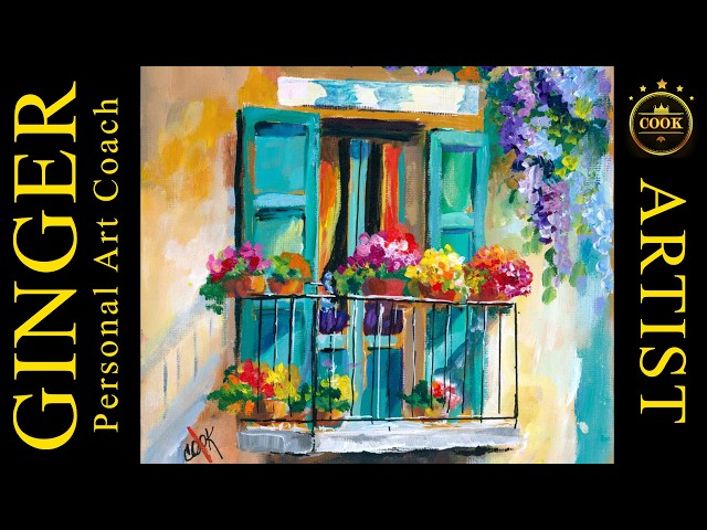 No Passport Needed! Paint a Colorful Italian Balcony in Acrylics 8x8