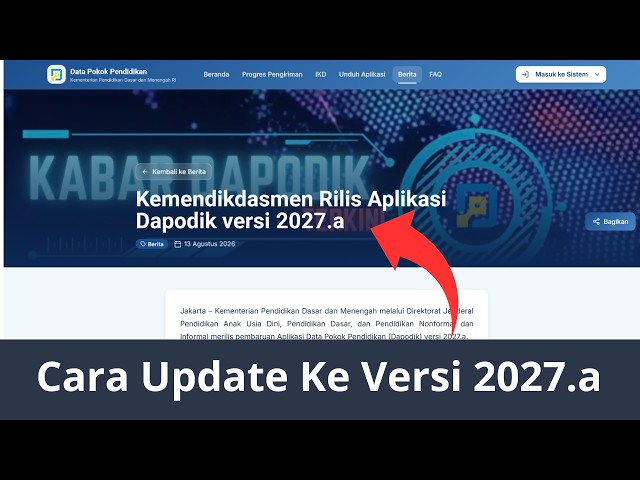 New: How to Update Dapodik Application to Version 2027.a