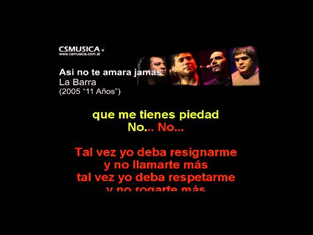 La Barra   Asi no te amara jamas  Karaoke  +4 semitonos