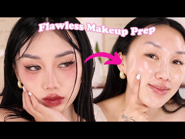 Korean *SKIN PREP* Routine for GLOWING Makeup! Douyin Cry Girl Makeup Tutorial 🥹