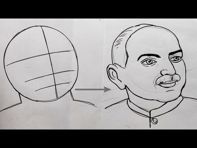 How to Draw Syama Prasad Mukherjee: Step-by-Step Outline Drawing for Beginners