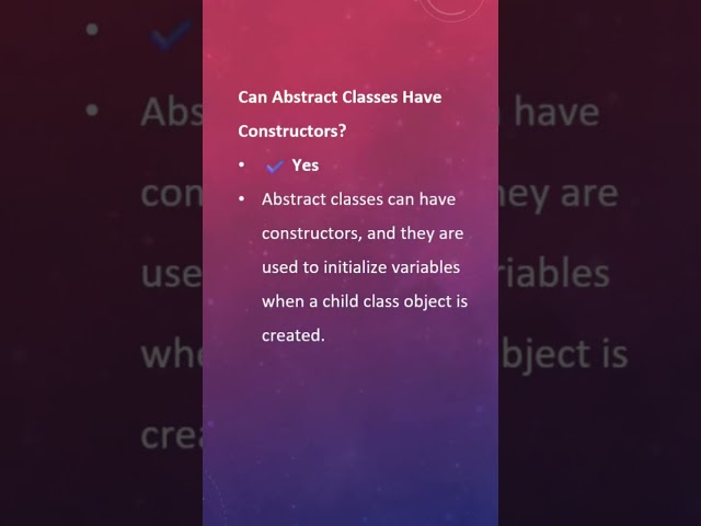 Can Abstract Classes Have Constructors?