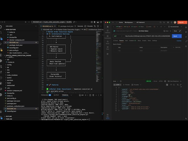 Order Execution Engine Demo | Eterna Labs | Backend Project