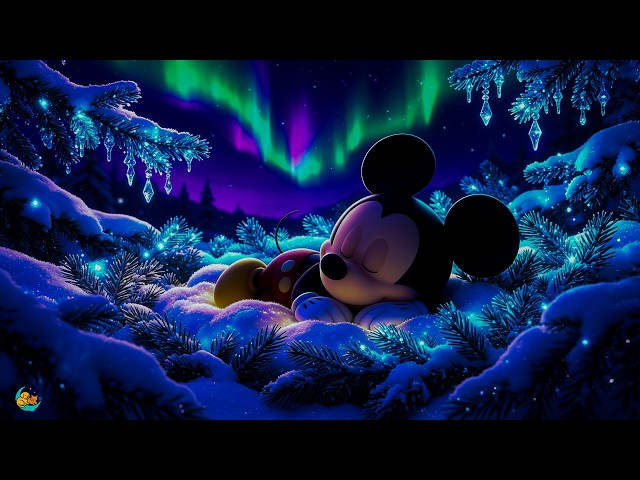 NO ADS Deep Sleep Music | Magical Snow Forest & Northern Lights for Sleep