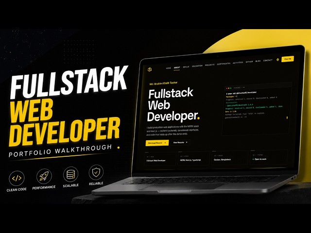 My Full Stack Developer Portfolio Website | Next.js, React, TypeScript & Modern UI Showcase