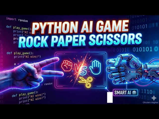 How to build  a Rock Paper Scissors Game in Python | GUI + AI #python 