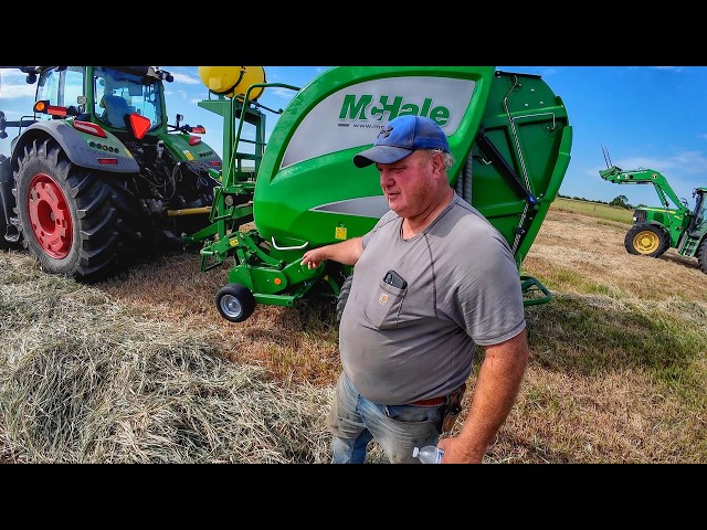 Baling with a different color of Green
