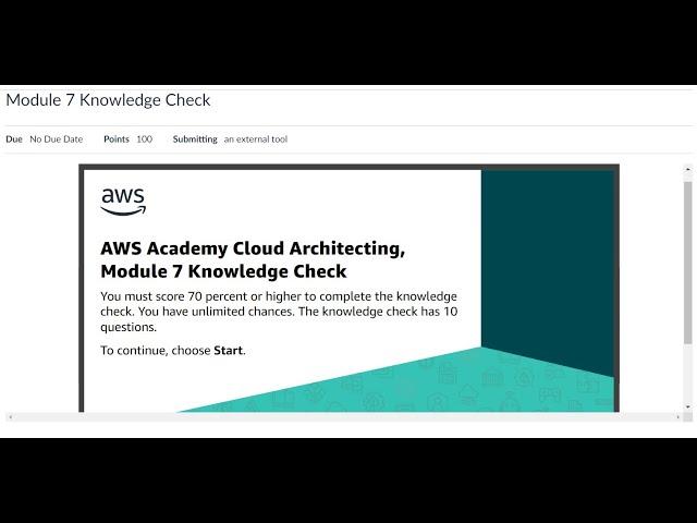 AWS Cloud Architecting - Module 7 - Knowledge Check Answers