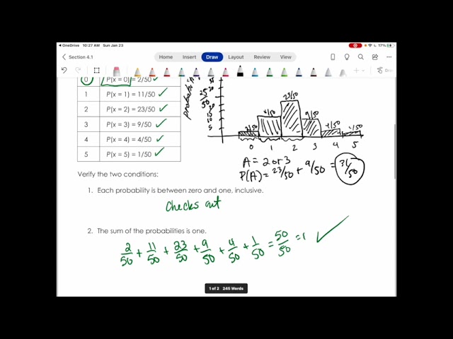 4.1 Probability Distribution Function PDF for a Discrete Random Variable