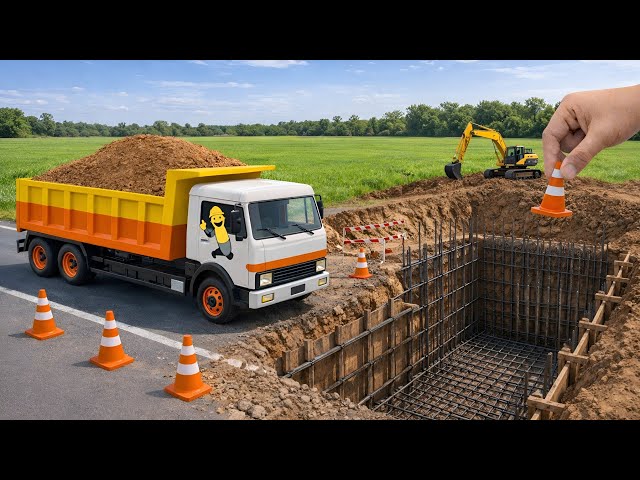 DIY Mini Truck Builds Bridge with Stones | Creative Mini Construction Project