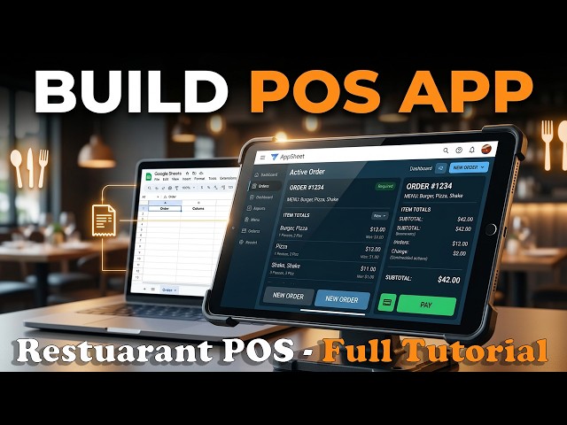 How to Build a Restaurant POS System with No Code Using AppSheet   Full Tutorial