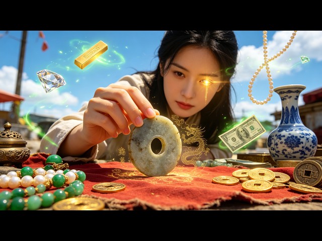 打雜小妹覺醒黃金雙瞳右眼透視左眼斷價！廢料切天價翡翠地攤撿百萬古玉，蒙眼選石封神逆襲成掌局天下的億萬女王！ #短劇 #drama #黃金雙瞳 #賭石逆襲 #億萬女王