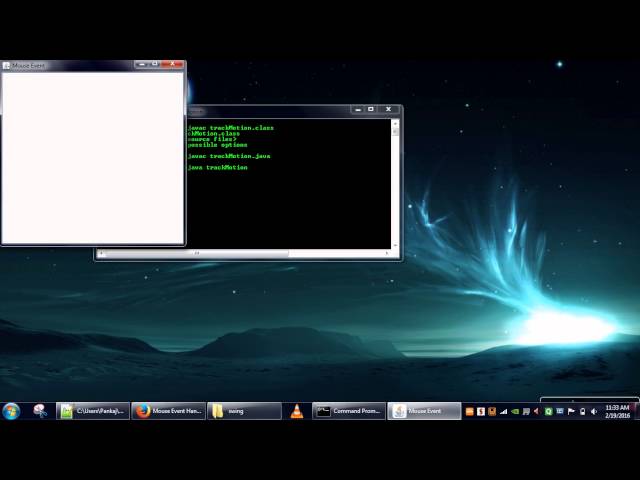 Output of Mouse motion event handling in Java using MouseMotionListener Interface