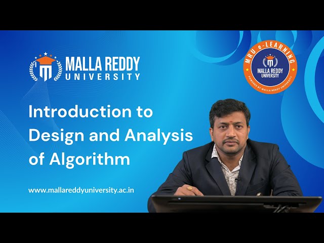 Introduction to Design & Analysis of Algorithms | Concepts & Complexity | MRU E-Learning