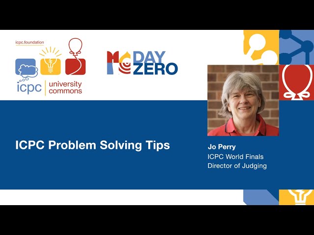 Day Zero: ICPC Problem Solving Tips from ICPC Director of Judging