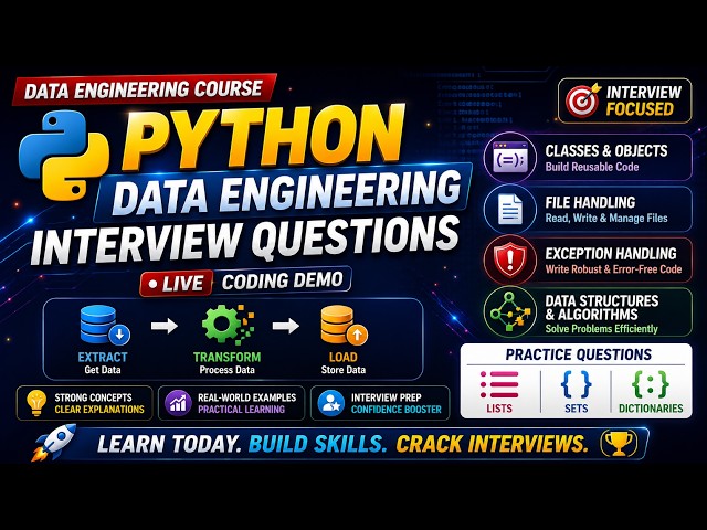 Python Interview Questions | Live Coding & Practical Python Problems | Data Engineering