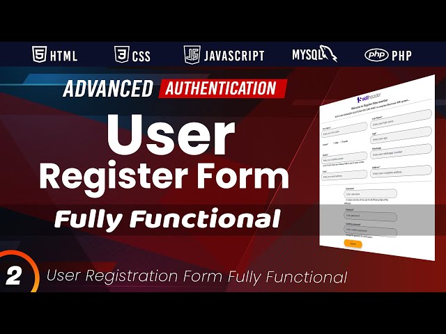 User Registration Form with Simple PHP Server Integration Step by Step Part 2