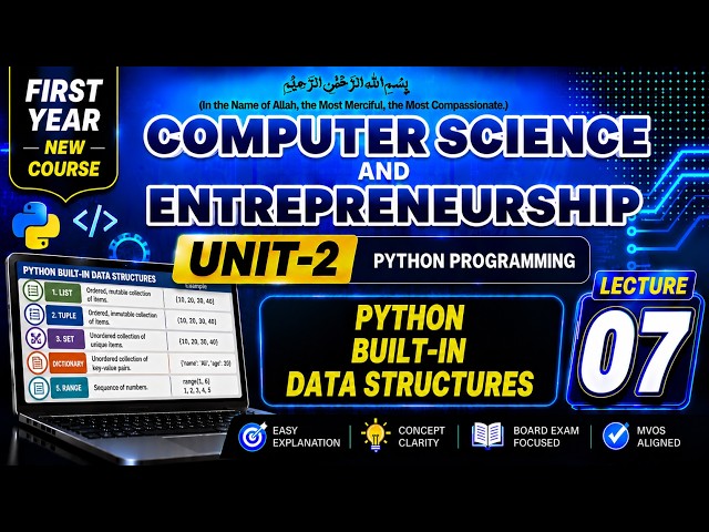 Python Built-in Data Structures | First year computer science Chapter 2 Lecture 7