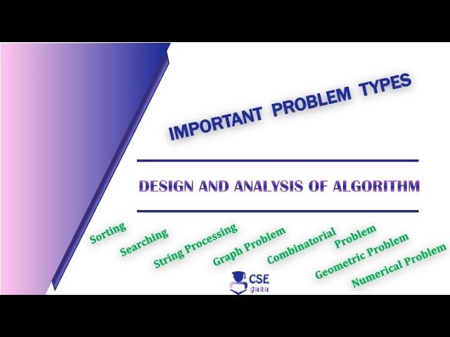 Important Problem Types | #Algorithm  Analysis | Lec 9 | Design & Analysis of Algorithm