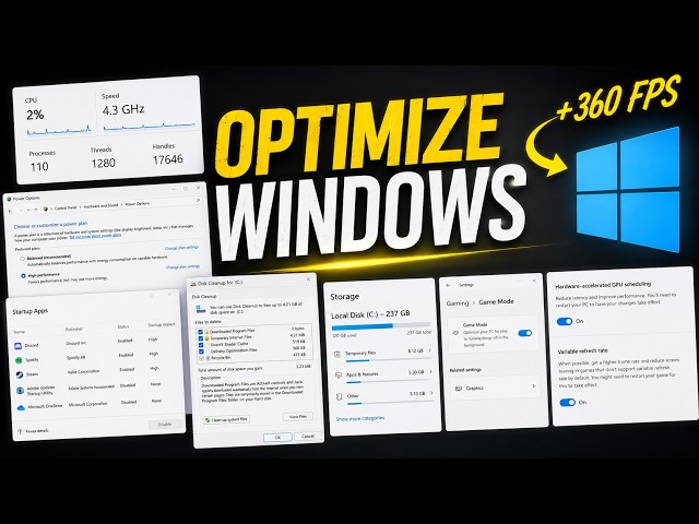 Optimize Your Windows PC for Performance - Make it FASTER