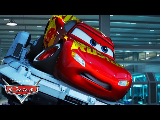 Lightning McQueen's Big Crash on the Simulator | Pixar Cars | @disneyjr